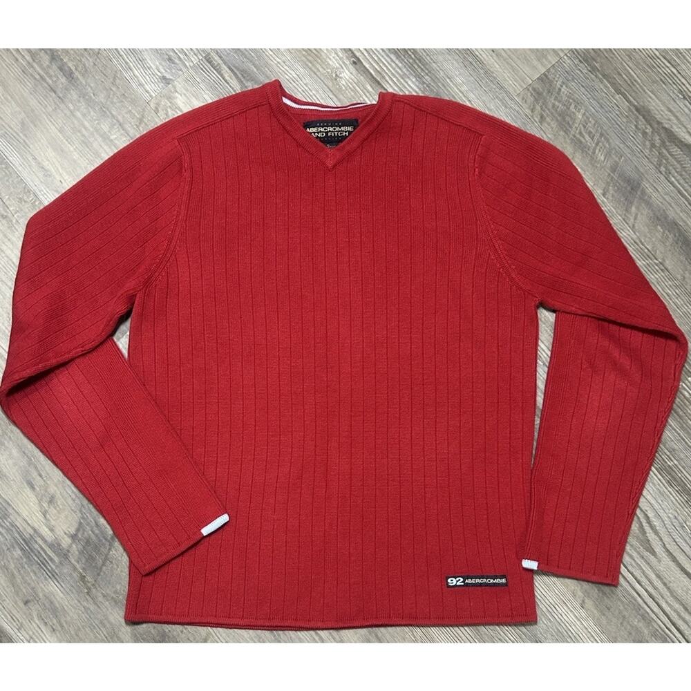 VTG 90s Abercrombie & Fitch Acrylic Blend Men’s Red Sweater Classic Size XL